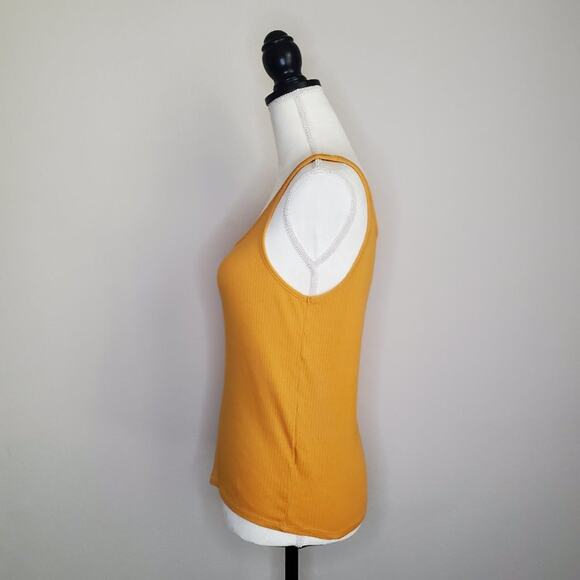 Madewell Yellow Ribbed Tank Top Small - Picture 4 of 8